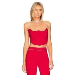 Lovers and Friends Catalina Bustier cherry red bustier XS top